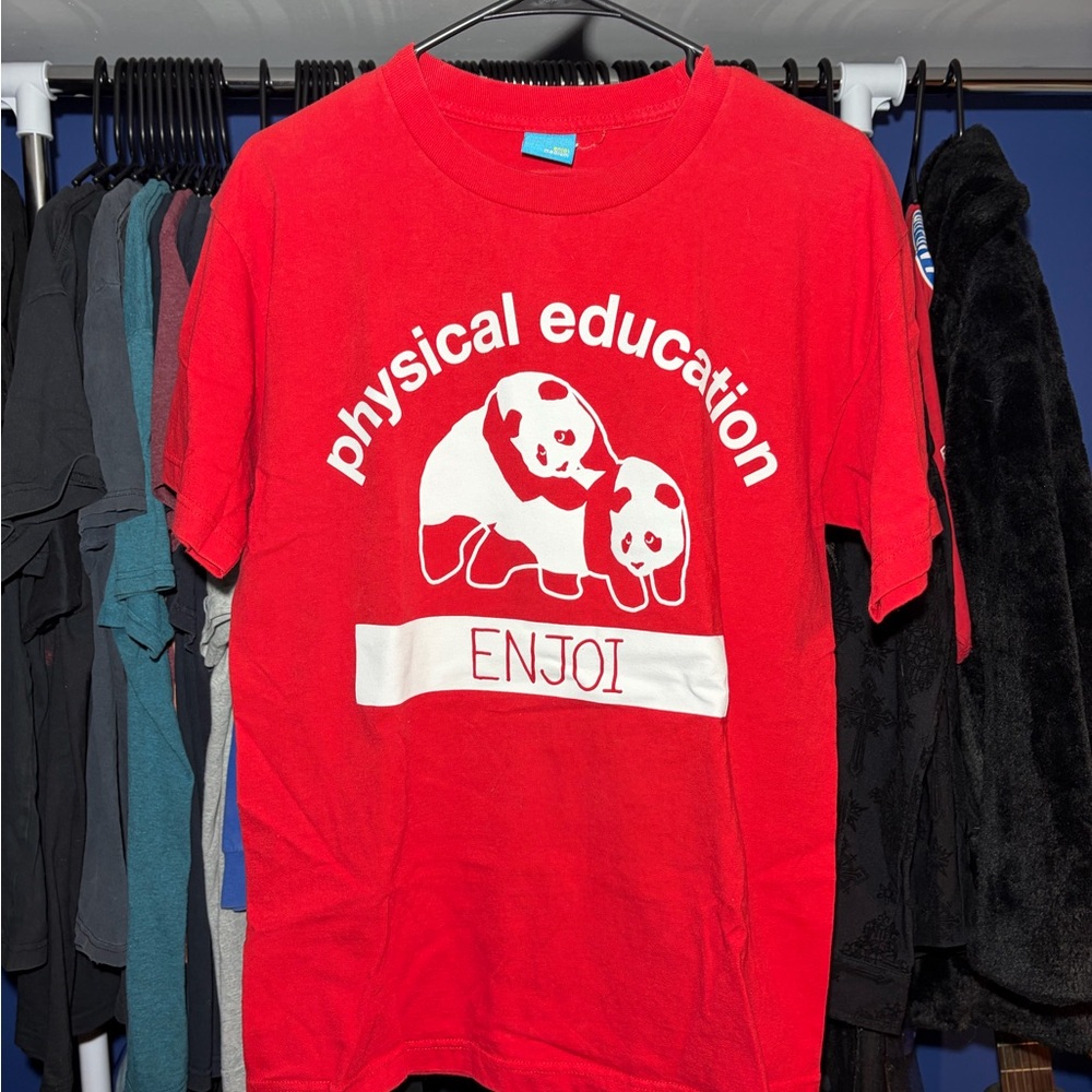 Enjoi Red 'Physical Education' Panda Graphic Tee